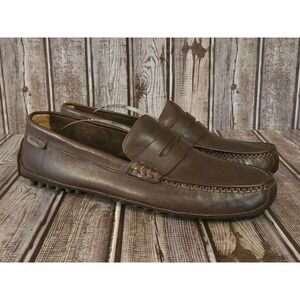 Sz 9 M Men's Cole Haan Grant Canoe Brown Leather Cushioned Drivers Loafers Shoes
